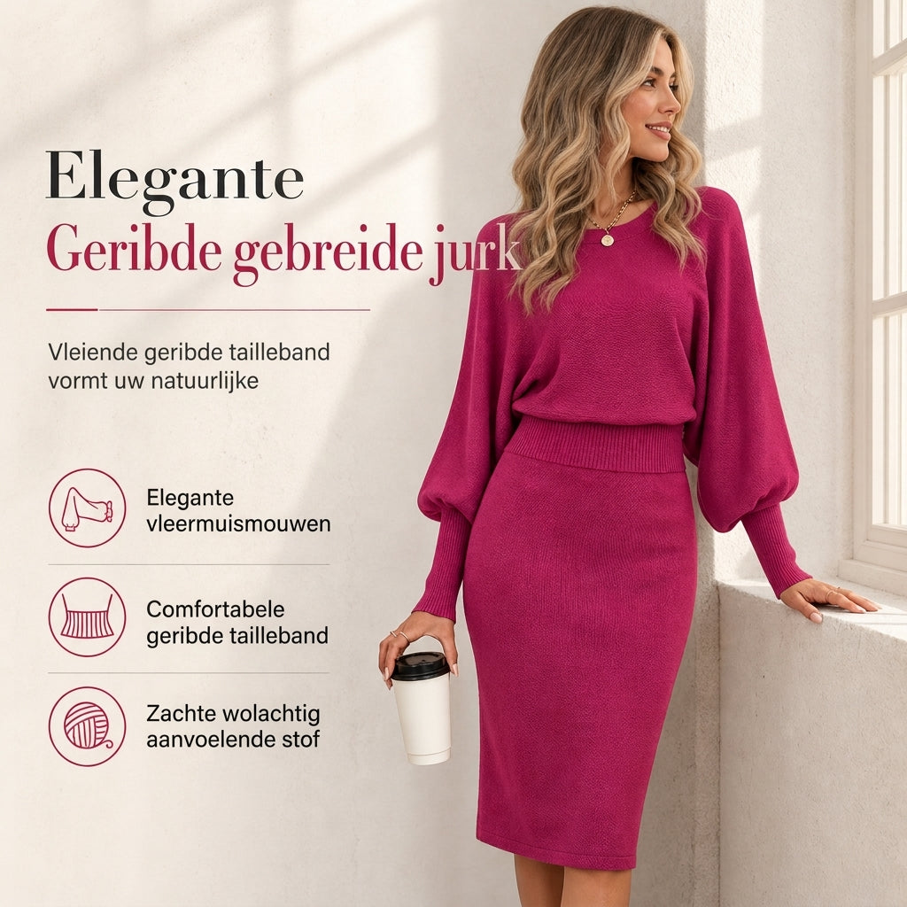 🔥Gratis verzending✈️ Dames Gebreide Jurk met Lange Mouwen – Zacht, Comfortabel & Stijlvol voor Elke Dag