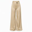 ✨ Nieuwe Collectie – Speciale Prijs! - Elegante satijnen hooggetailleerde wijde pijpen broek met asymmetrische taille ✨ luxe glans, slank silhouet, modieuze asymmetrische taille