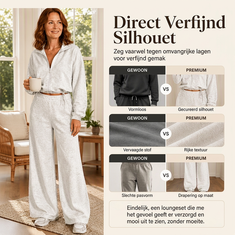 🔥Gratis verzending✈️Dames cropped sweatshirt met rits en wijde broek set ✨ cropped rits top wijde broek trendy set