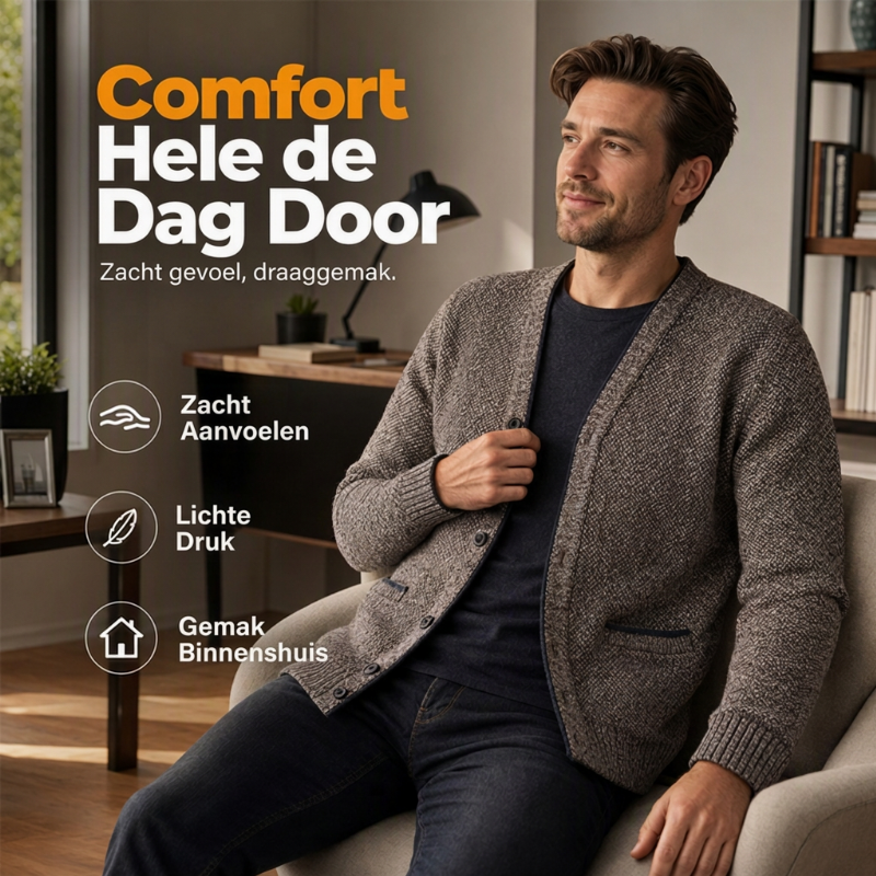 🔥 Vandaag Extra Voordelig - Heren casual vest met knopen en breisel ✨ breisel stof knopen mouwloos laagjeslook