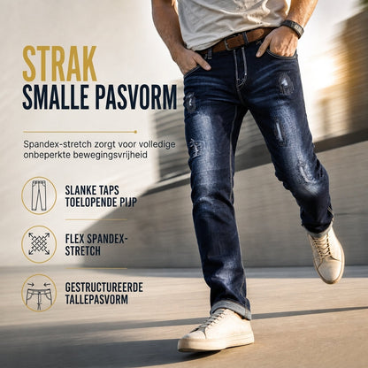 🔥Gratis verzending✈️Heren stretch slim fit jeans met scheuren
