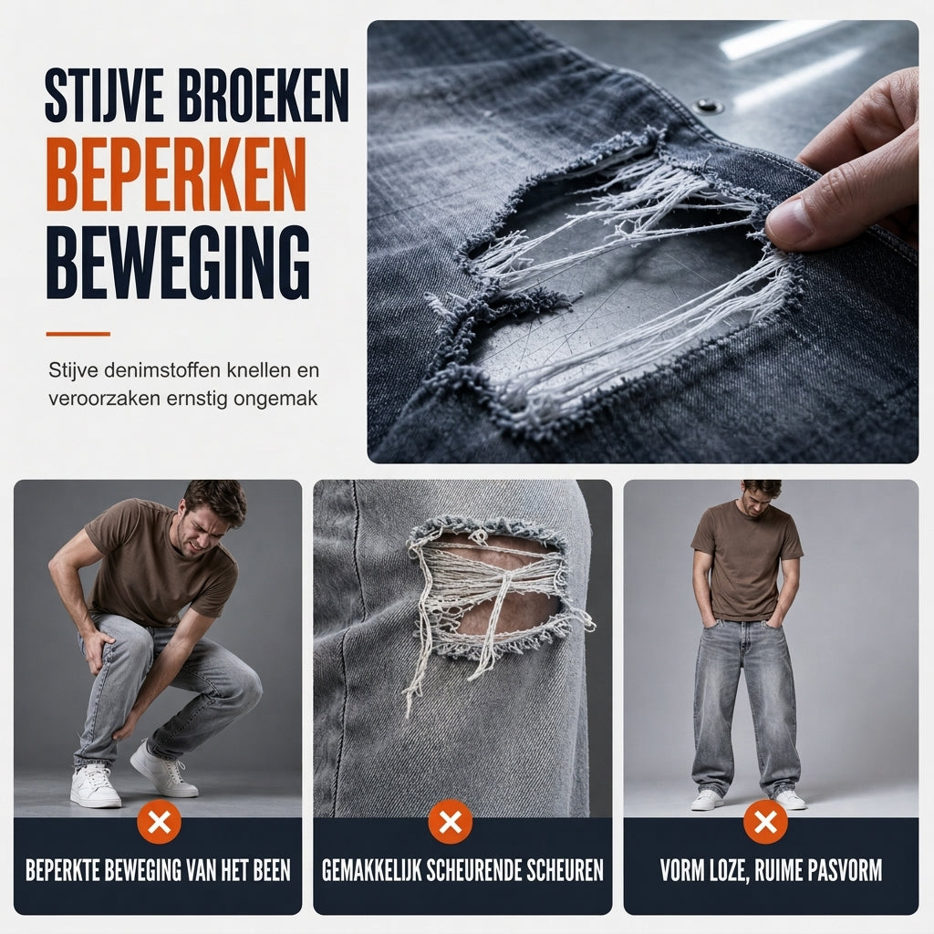 🔥Gratis verzending✈️Heren stretch slim fit jeans met scheuren