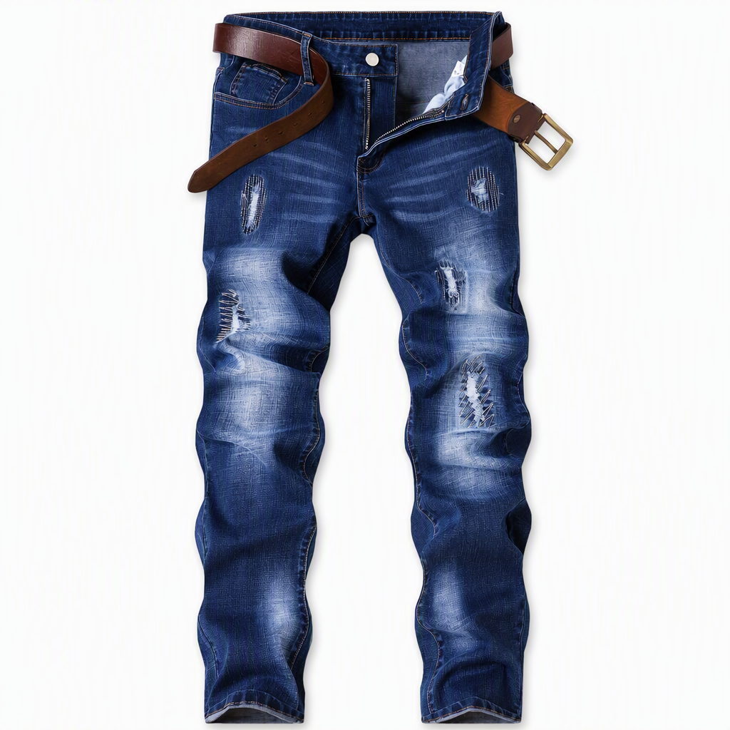 🔥Gratis verzending✈️Heren stretch slim fit jeans met scheuren