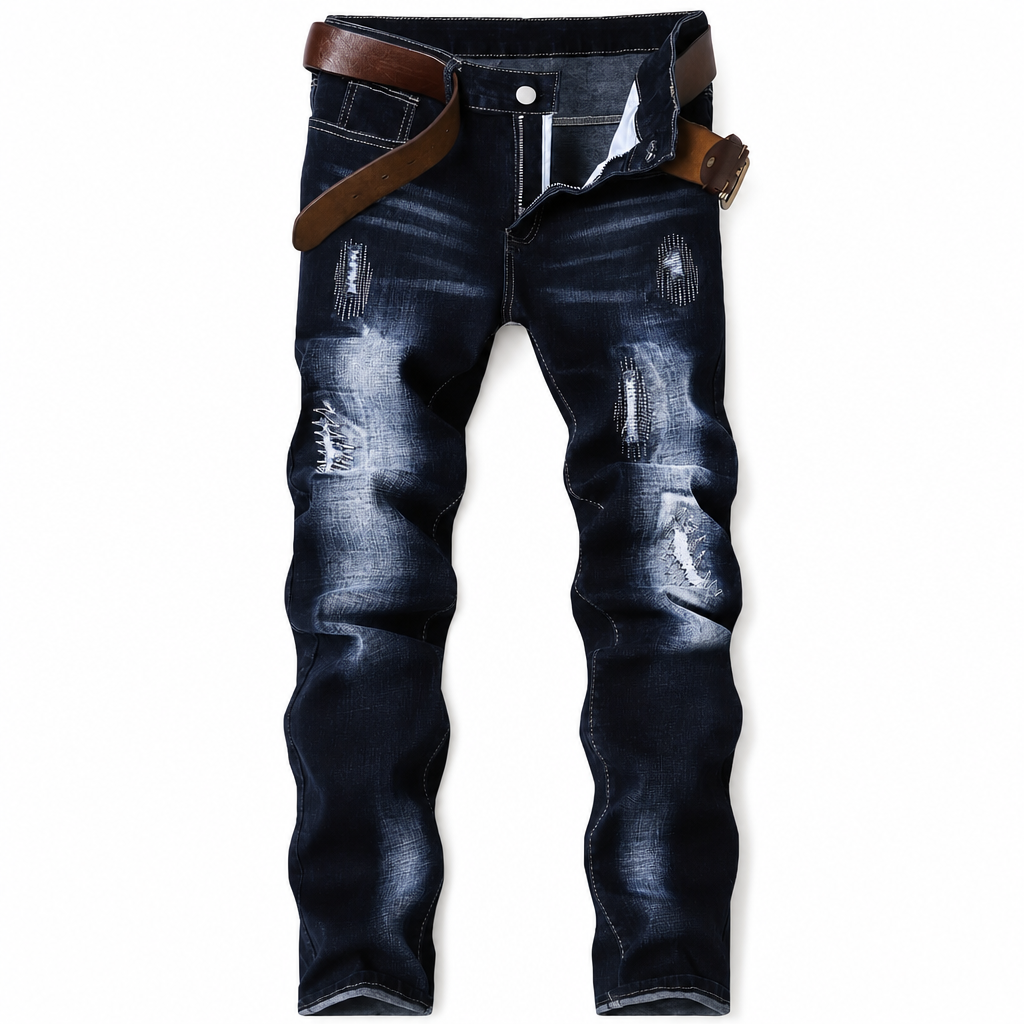 🔥Gratis verzending✈️Heren stretch slim fit jeans met scheuren