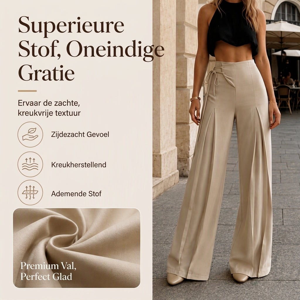 🔥 Vandaag Extra Voordelig - Casual damesbroek met hoge taille en wijde pijpen ✨ hoge taille wijde pijpen comfortabele dagbroek