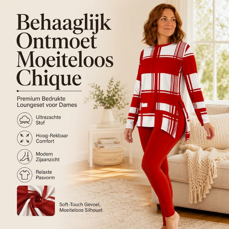 ✨ Damesset met bedrukte langemouwen top en leggings