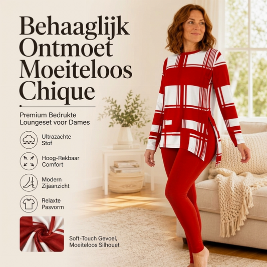 ✨ Damesset met bedrukte langemouwen top en leggings