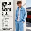 ✈️Gratis verzending✨ Nieuwe Look 💫 Heren Set met Geometrische Print, Jack met Volledige Ritssluiting en Broek – Comfortabel, Stoer & Trendy