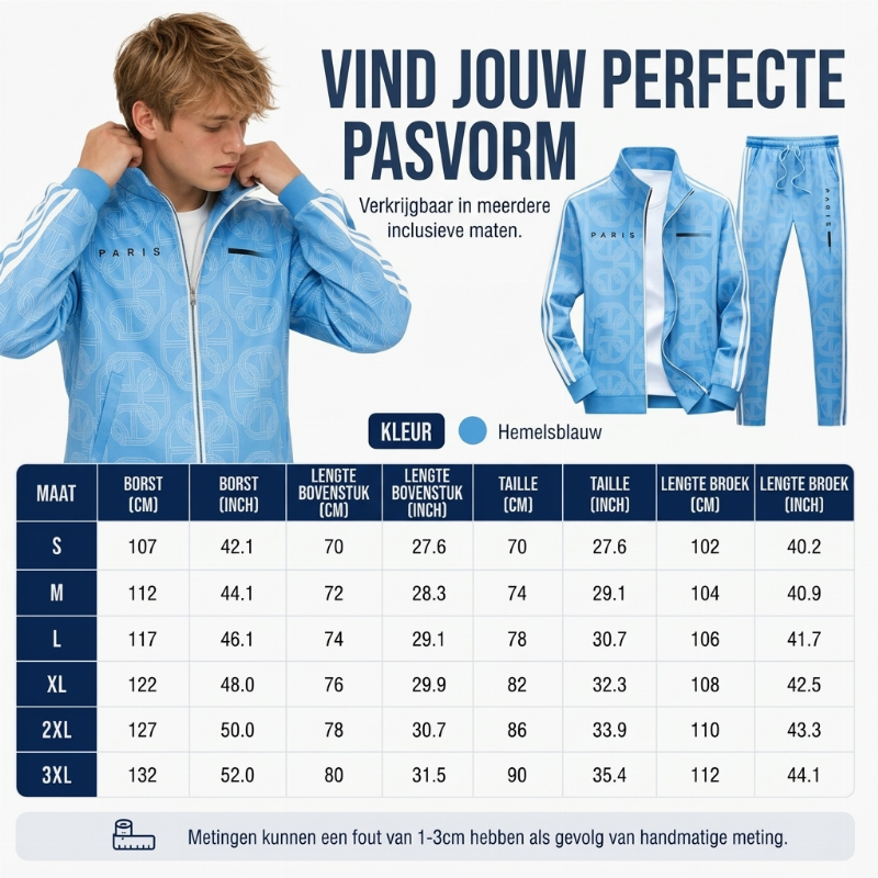 ✈️Gratis verzending✨ Nieuwe Look 💫 Heren Set met Geometrische Print, Jack met Volledige Ritssluiting en Broek – Comfortabel, Stoer & Trendy