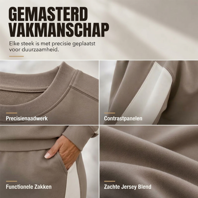 ✈️Gratis verzending✨ Nieuwe Look 💫Elegant 2‑delig dames set sweatshirt + midi rok, comfortabel gebreid ensemble