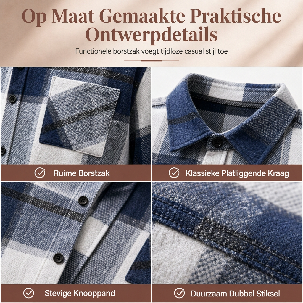 🟫👔 Casual geruit flanellen overhemd voor heren ✨ Zacht & comfortabel! 🎉