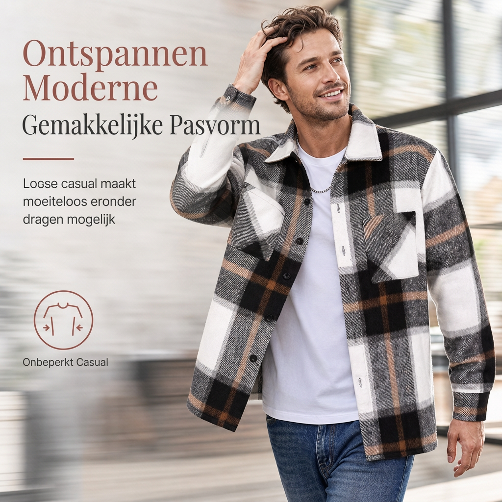 🟫👔 Casual geruit flanellen overhemd voor heren ✨ Zacht & comfortabel! 🎉