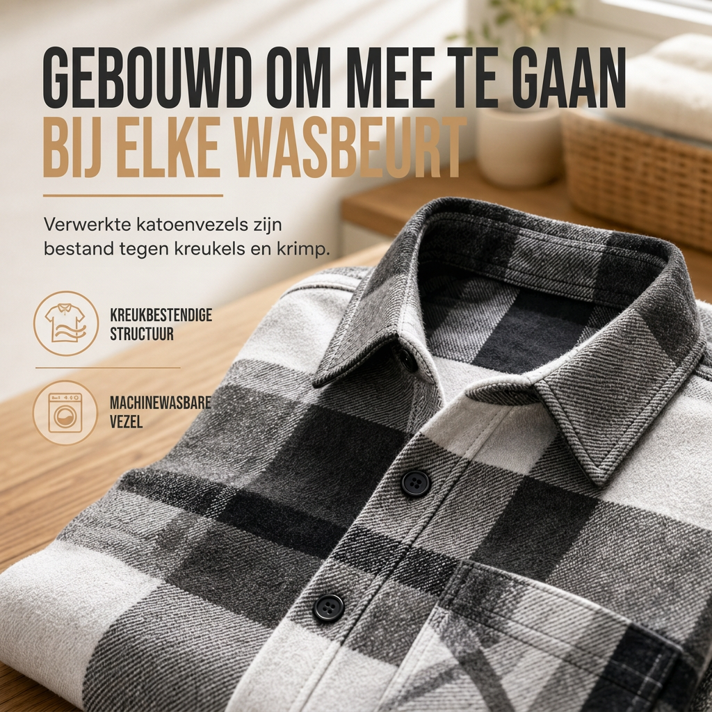 🟫👔 Casual geruit flanellen overhemd voor heren ✨ Zacht & comfortabel! 🎉
