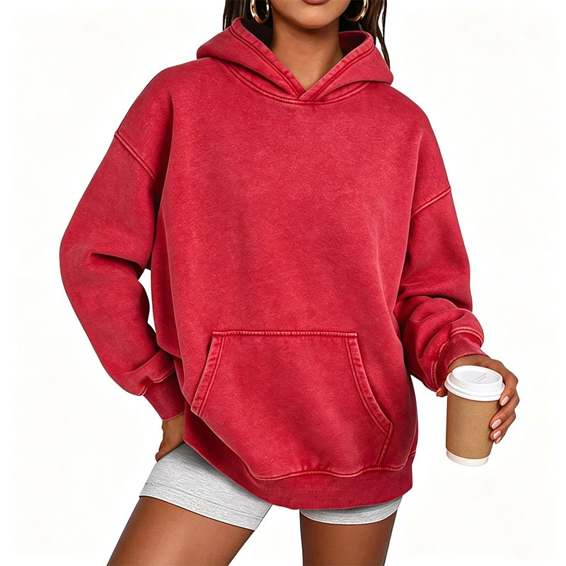 🔥Gratis verzending✈️Unisex Oversized Hoodie met Acid-Wash Look – Casual, Comfortabel & Trendy 🖤