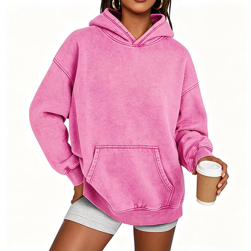 🔥Gratis verzending✈️Unisex Oversized Hoodie met Acid-Wash Look – Casual, Comfortabel & Trendy 🖤