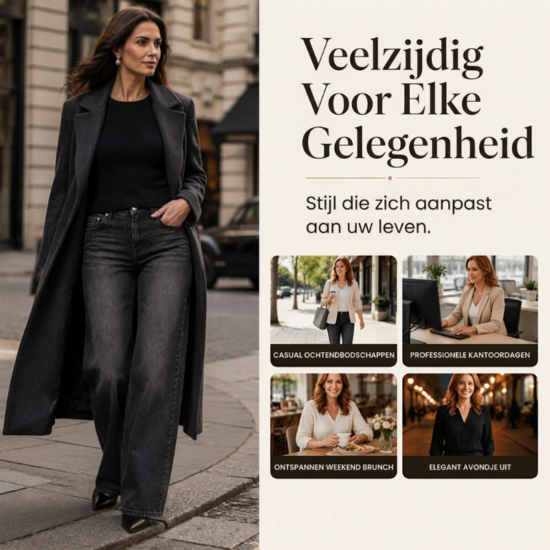 🔥Gratis verzending✈️Dames Hoge Taille Jeans met Wijde Pijpen en Stretch – Comfortabel Flatterend & Modieus