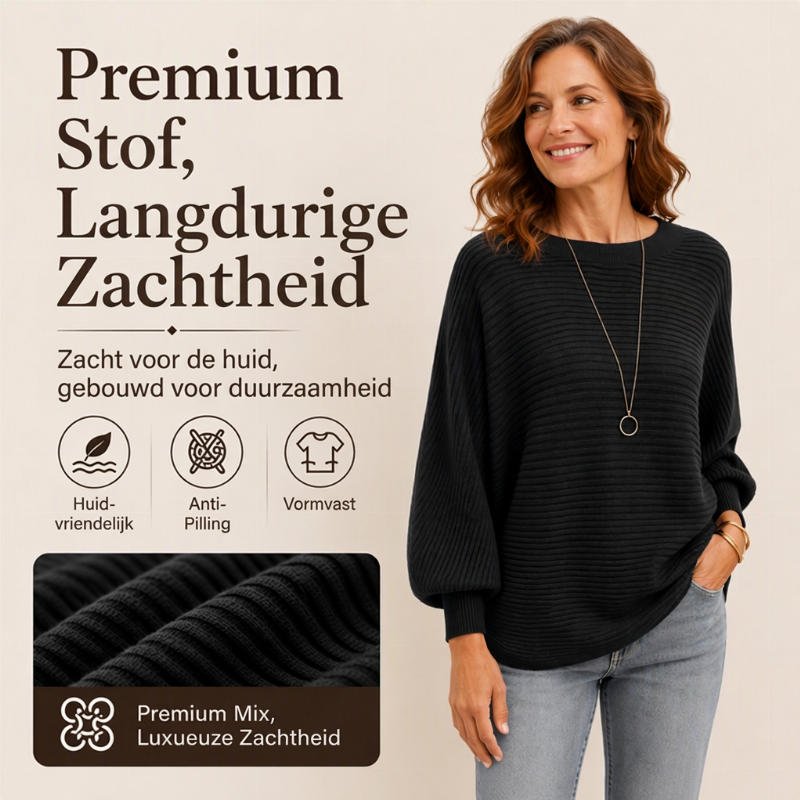 💕 Jouw Nieuwe Favoriet 💫 Dames Oversized Gebreid Shirt met Ribstruktuur – Zacht Relaxed & Stijlvol