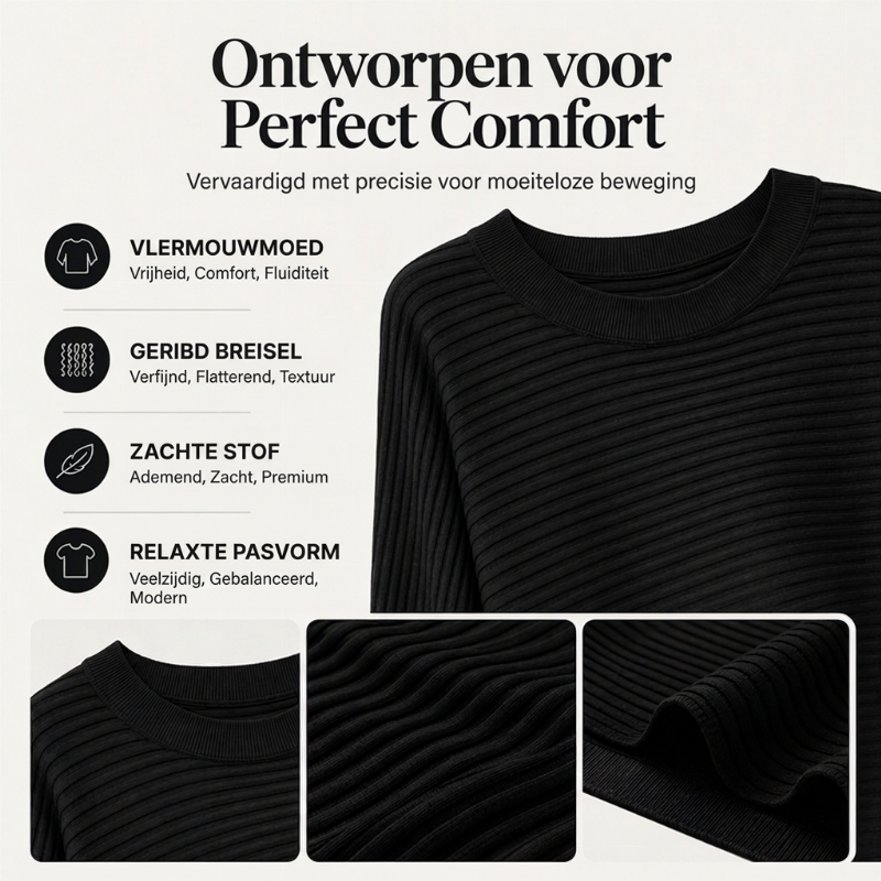 💕 Jouw Nieuwe Favoriet 💫 Dames Oversized Gebreid Shirt met Ribstruktuur – Zacht Relaxed & Stijlvol