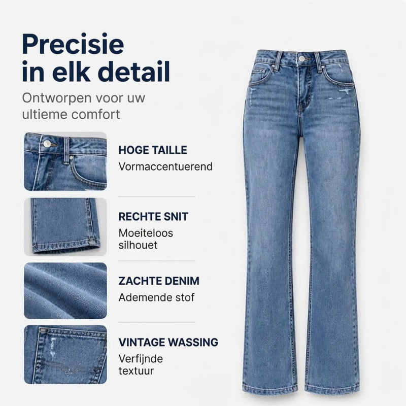 🔥 50% KORTING ✨ Dames Hoge Taille Stretch Jeans 👖 Casual Slim Fit Denim met Comfortabele Pasvorm