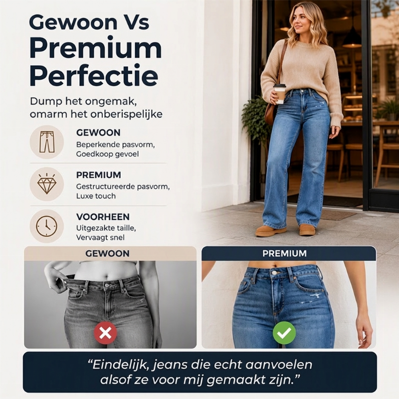 🔥 50% KORTING ✨ Dames Hoge Taille Stretch Jeans 👖 Casual Slim Fit Denim met Comfortabele Pasvorm