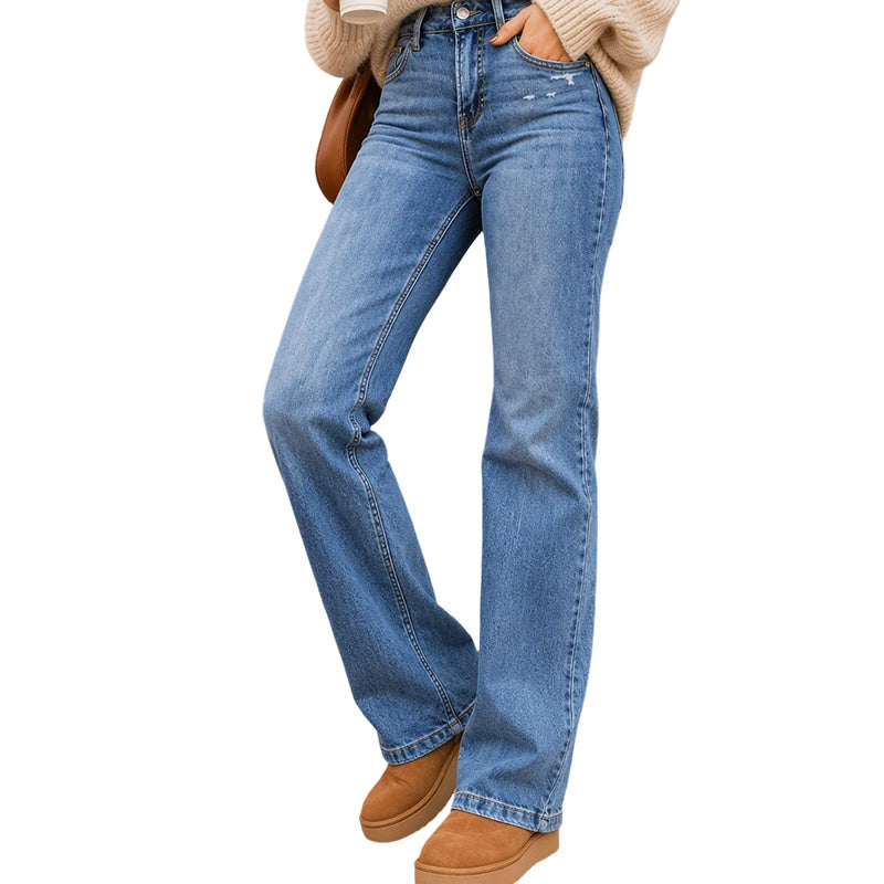 🔥 50% KORTING ✨ Dames Hoge Taille Stretch Jeans 👖 Casual Slim Fit Denim met Comfortabele Pasvorm