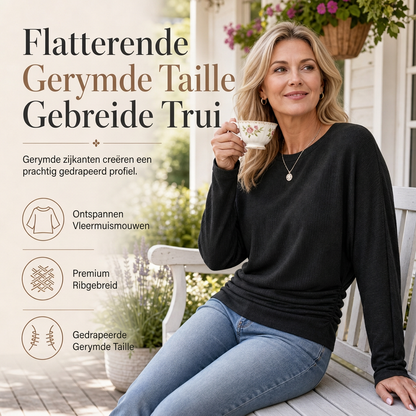 ✨ Nieuwe Collectie — Dames casual losvallende rondhals trui met batwing‑mouwen ✨ comfortabel passend voor dagelijks uitje en vrije tijd