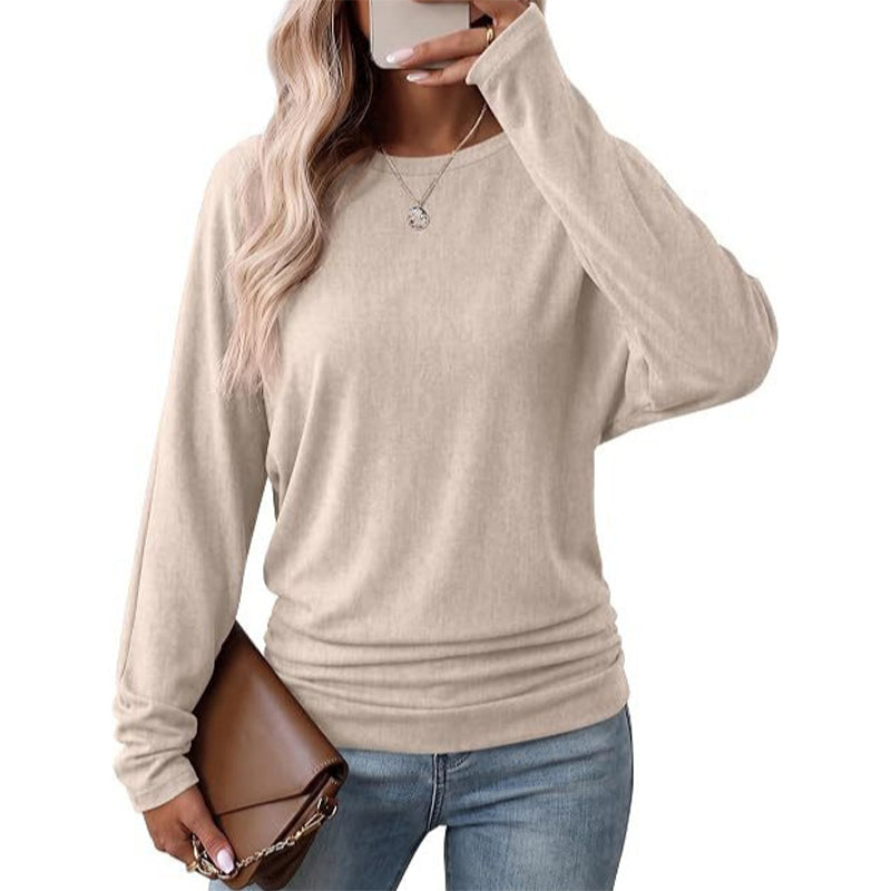 ✨ Nieuwe Collectie — Dames casual losvallende rondhals trui met batwing‑mouwen ✨ comfortabel passend voor dagelijks uitje en vrije tijd