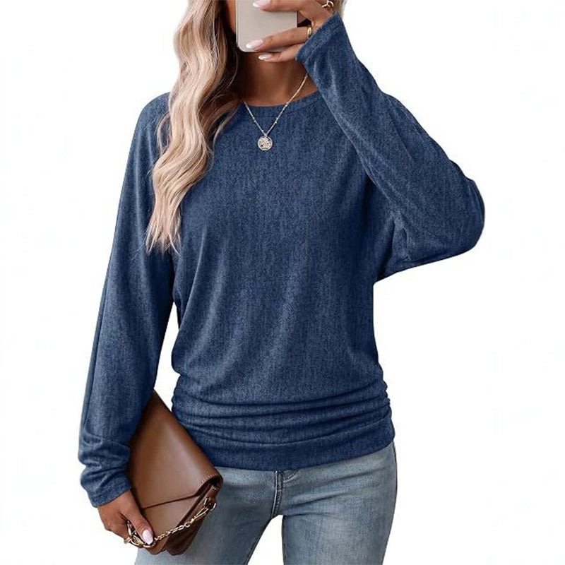 ✨ Nieuwe Collectie — Dames casual losvallende rondhals trui met batwing‑mouwen ✨ comfortabel passend voor dagelijks uitje en vrije tijd