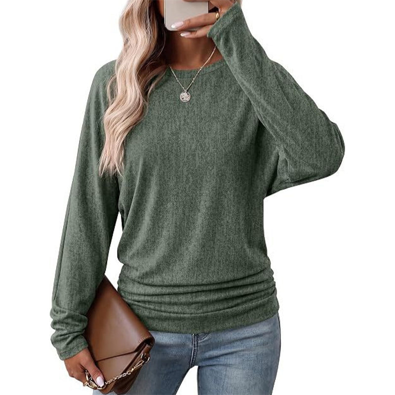 ✨ Nieuwe Collectie — Dames casual losvallende rondhals trui met batwing‑mouwen ✨ comfortabel passend voor dagelijks uitje en vrije tijd