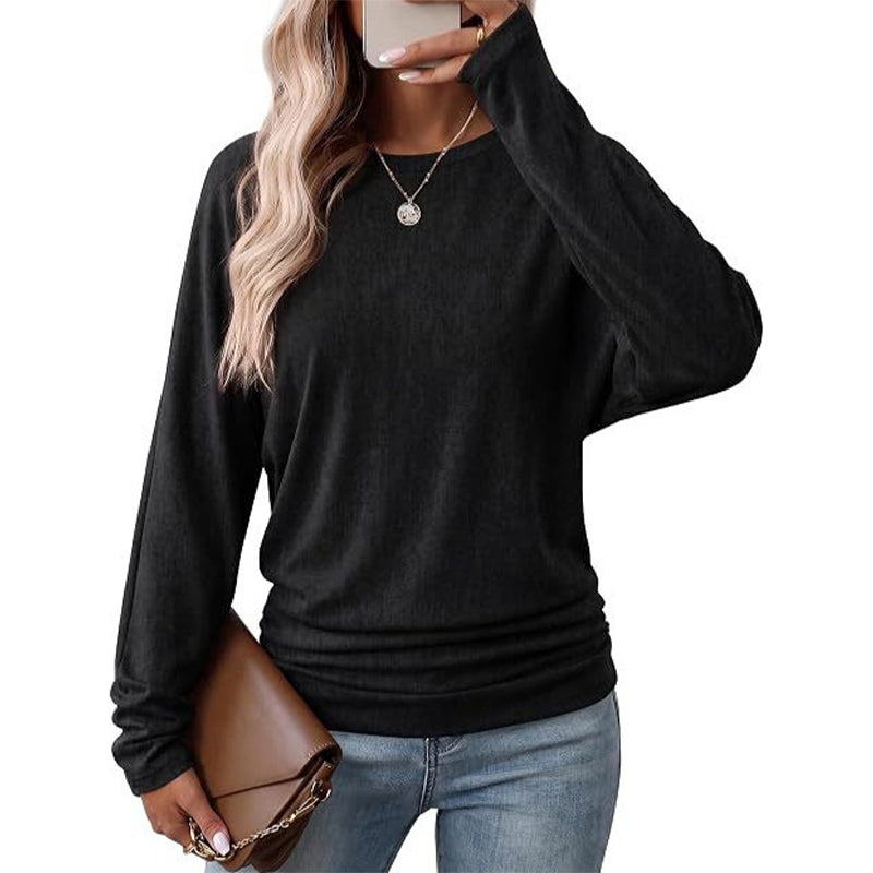 ✨ Nieuwe Collectie — Dames casual losvallende rondhals trui met batwing‑mouwen ✨ comfortabel passend voor dagelijks uitje en vrije tijd