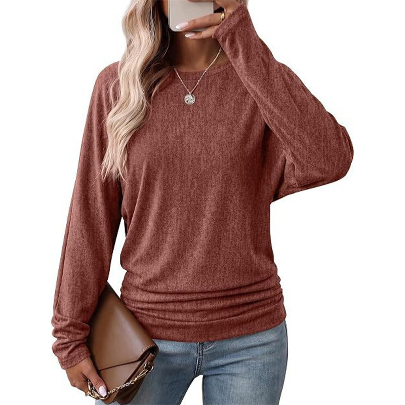 ✨ Nieuwe Collectie — Dames casual losvallende rondhals trui met batwing‑mouwen ✨ comfortabel passend voor dagelijks uitje en vrije tijd