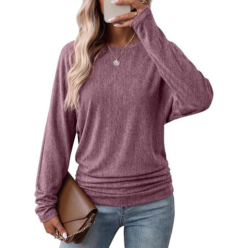 ✨ Nieuwe Collectie — Dames casual losvallende rondhals trui met batwing‑mouwen ✨ comfortabel passend voor dagelijks uitje en vrije tijd