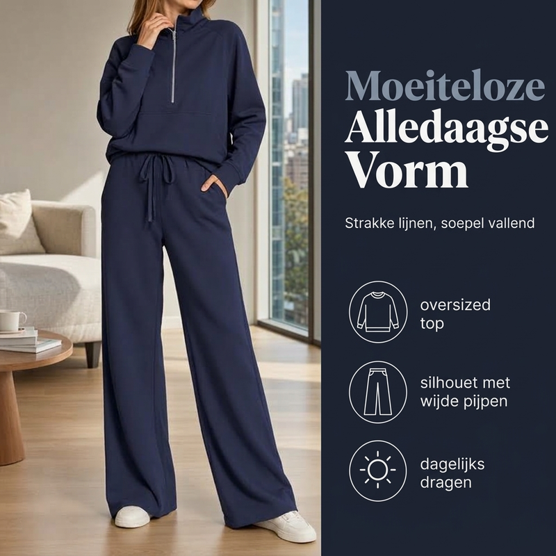 ✨ Comfort Favoriet 🤍 Dames Loungewear Set met Relaxed Pasvorm – Zacht, Casual & Perfect voor Elke Dag