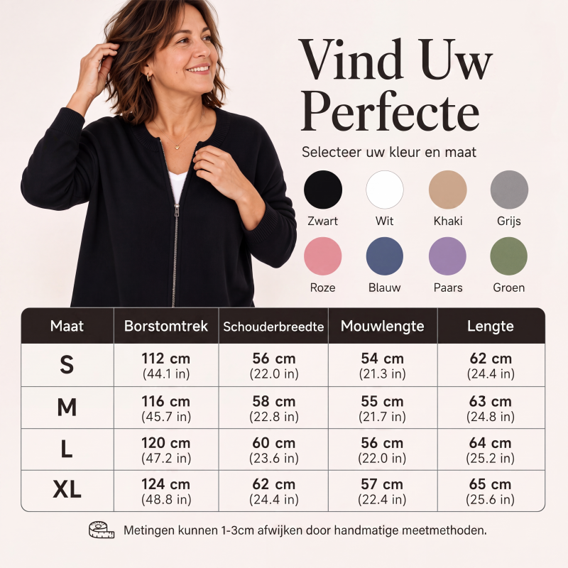 🔥Gratis verzending✈️ Casual Dames Gebreide Jas met Rits – Comfortabel, Zacht & Makkelijk te Combineren 🧥