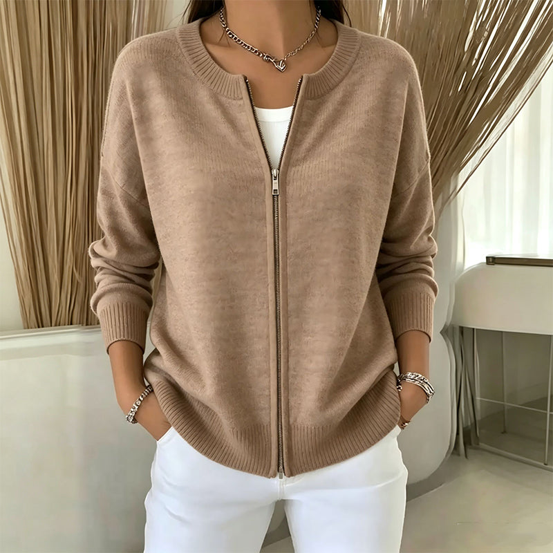 🔥Gratis verzending✈️ Casual Dames Gebreide Jas met Rits – Comfortabel, Zacht & Makkelijk te Combineren 🧥