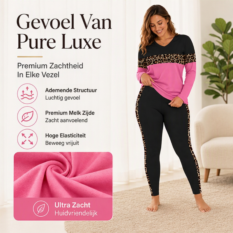 🔥 Tijdelijke Korting ✨ Dames Luipaardprint 2-Delige Set 🐆 Casual Comfortabele Outfit met Trendy Look