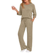 ✨ Elegante Comfort Set 🤍 Dames Geribbelde Gebreide Top & Rechte Broek – Stijlvol, Zacht & Perfecte Pasvorm