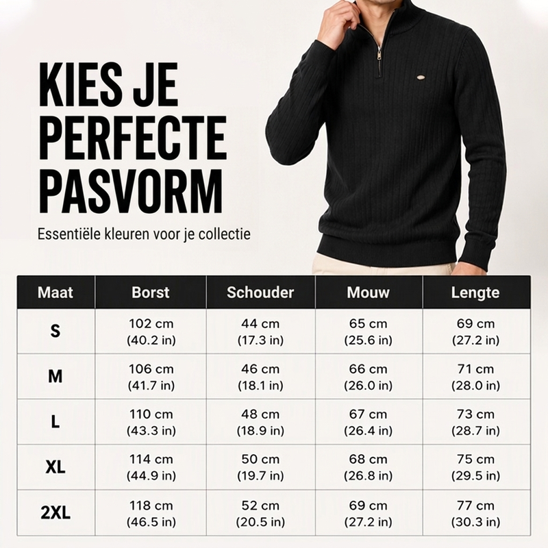 🔥Gratis verzending✈️Casual heren gebreide trui met mockhals en halve rits