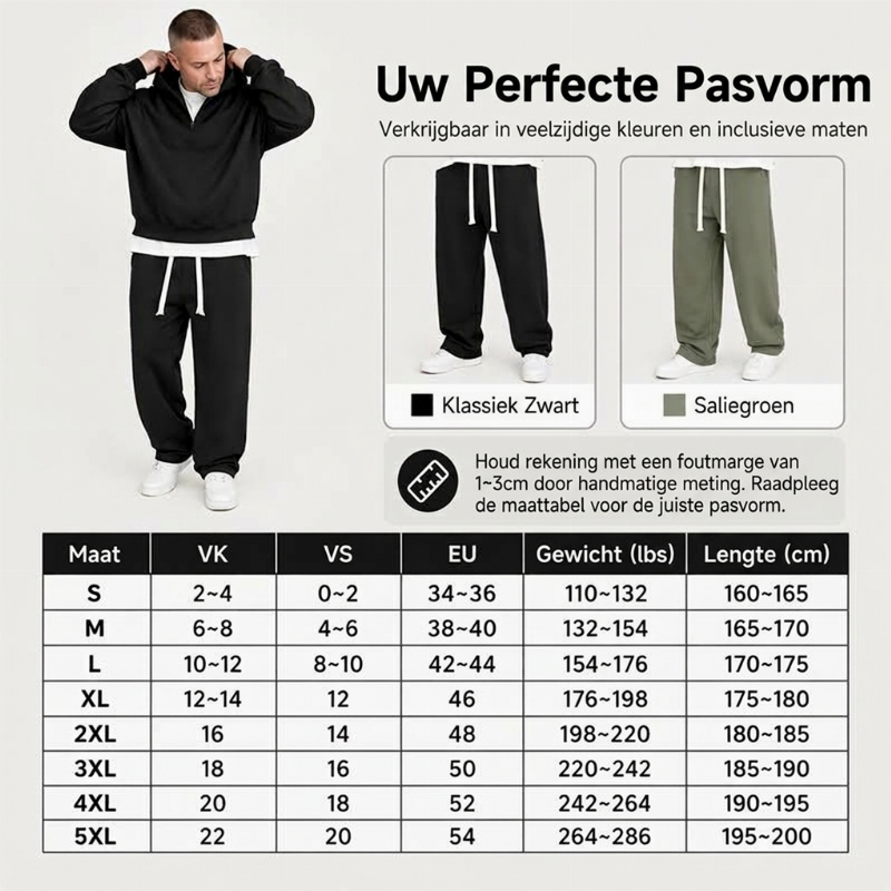 🔥Gratis verzending✈️ Heren Casual Half-Zip Hoodie & Wijde Broek Set – Comfortabele Streetwear Look voor Elke Dag