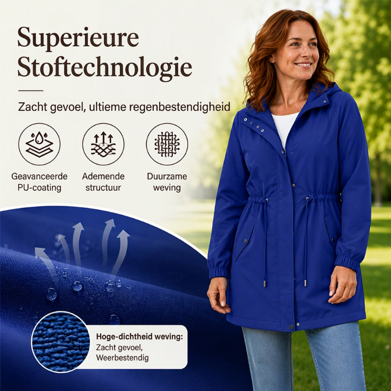 🔥Gratis verzending✈️Dames windjack met capuchon en halflange lengte