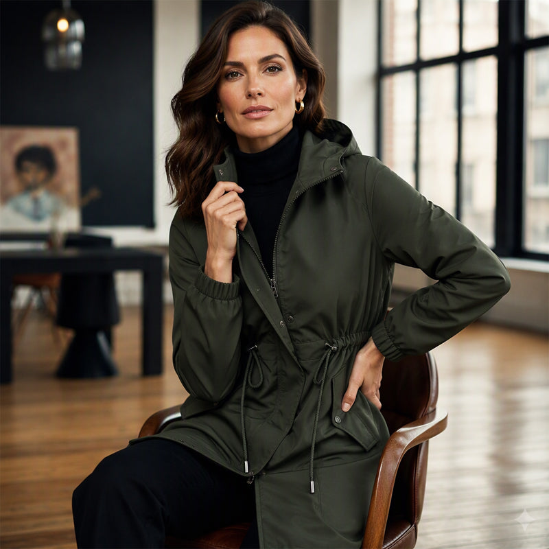 🔥Gratis verzending✈️Dames windjack met capuchon en halflange lengte