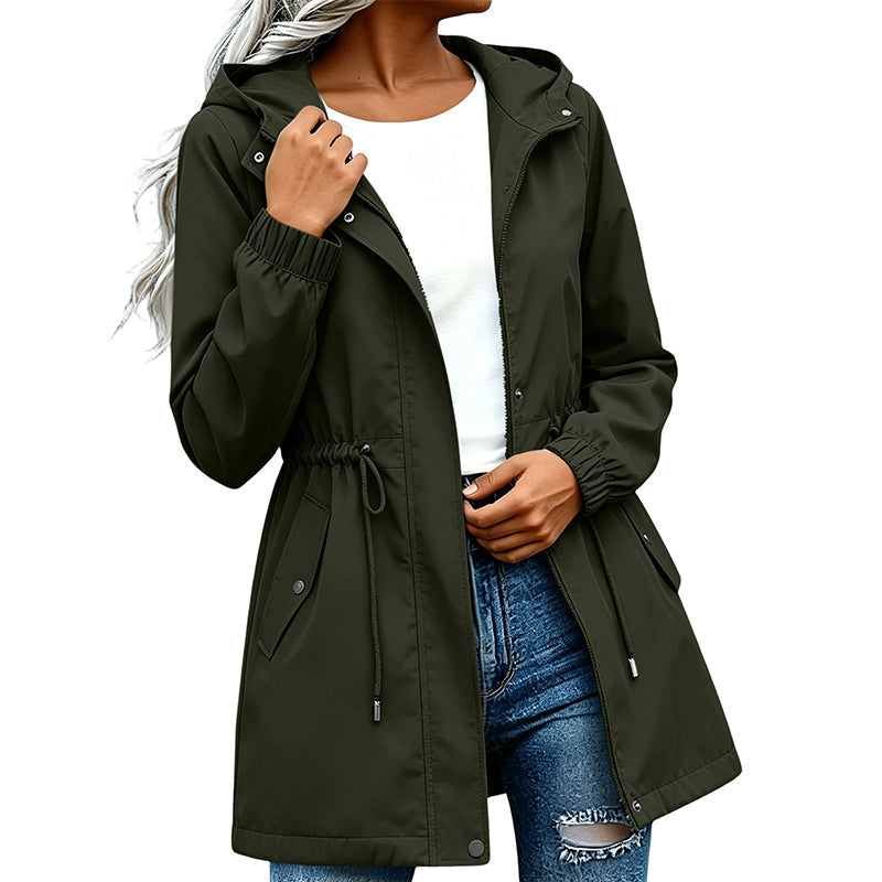 🔥Gratis verzending✈️Dames windjack met capuchon en halflange lengte