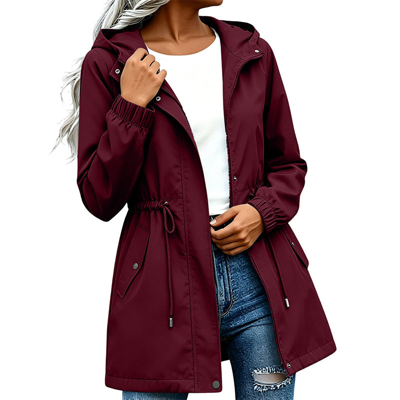 🔥Gratis verzending✈️Dames windjack met capuchon en halflange lengte