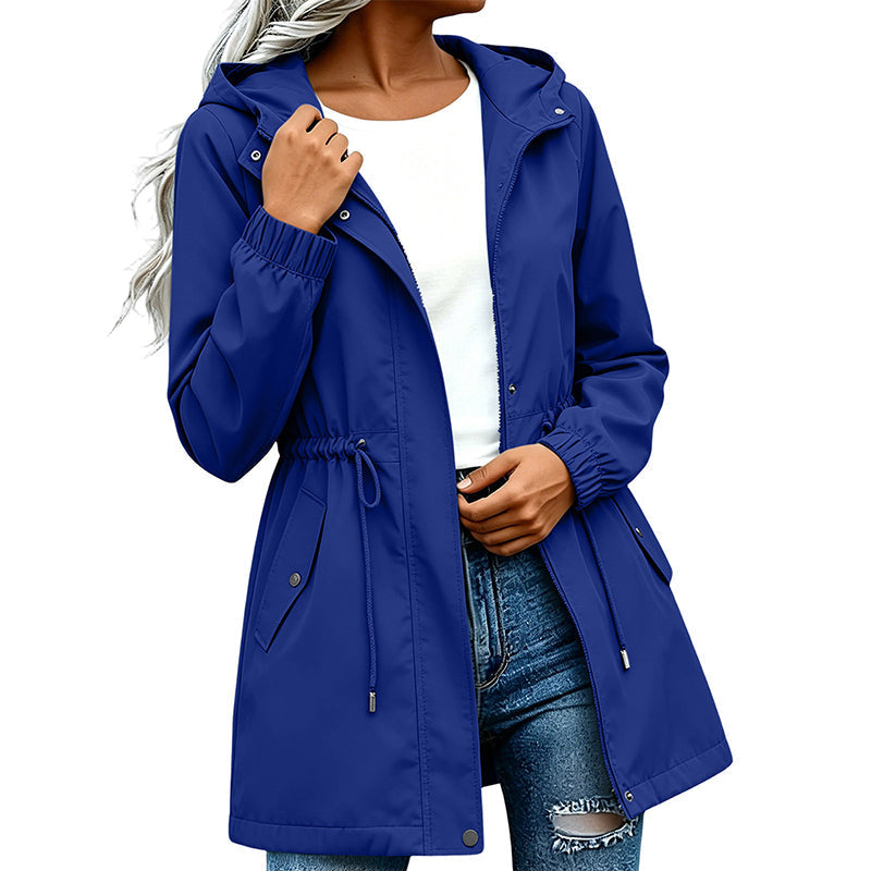 🔥Gratis verzending✈️Dames windjack met capuchon en halflange lengte