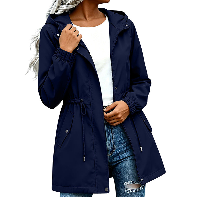 🔥Gratis verzending✈️Dames windjack met capuchon en halflange lengte