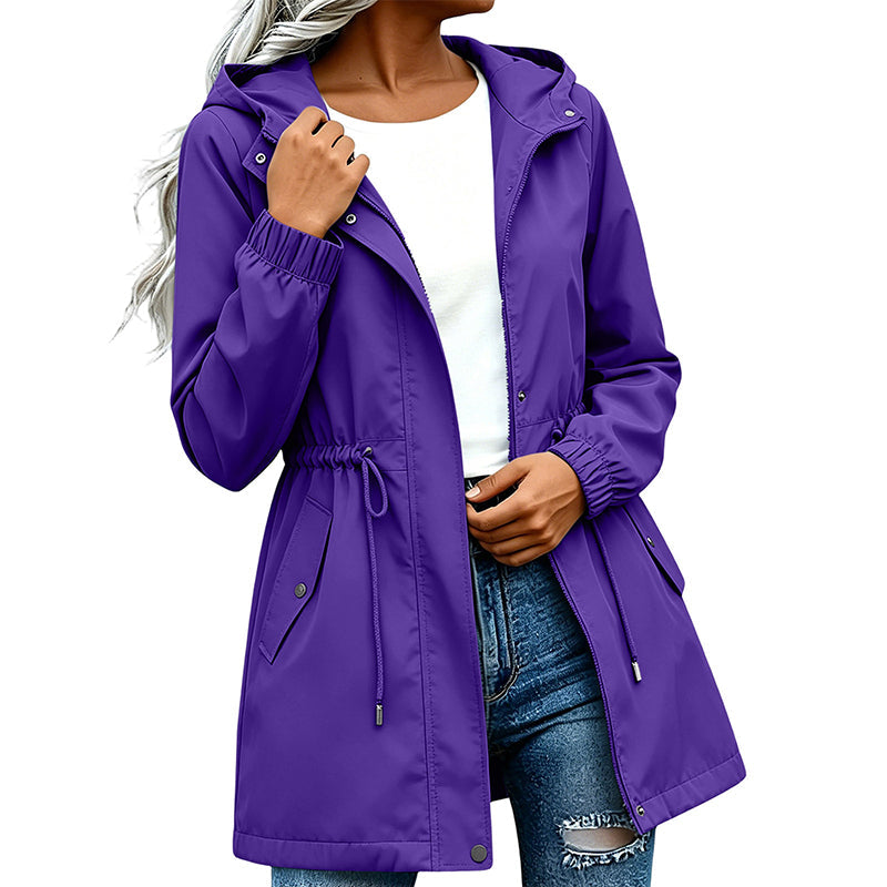 🔥Gratis verzending✈️Dames windjack met capuchon en halflange lengte