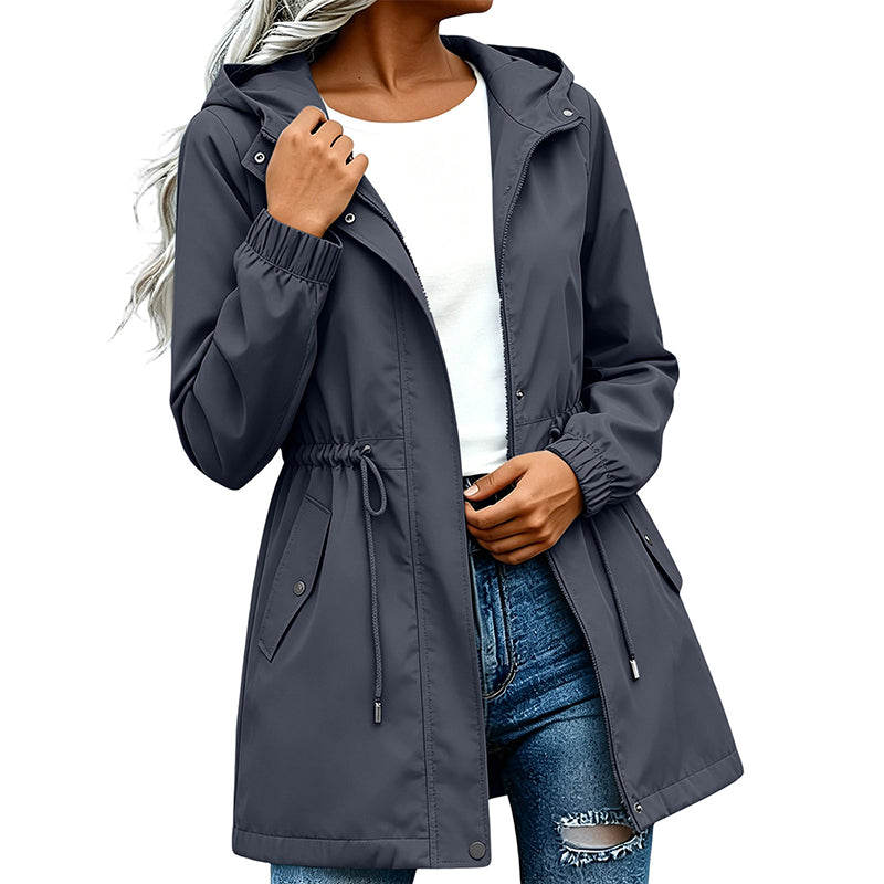 🔥Gratis verzending✈️Dames windjack met capuchon en halflange lengte