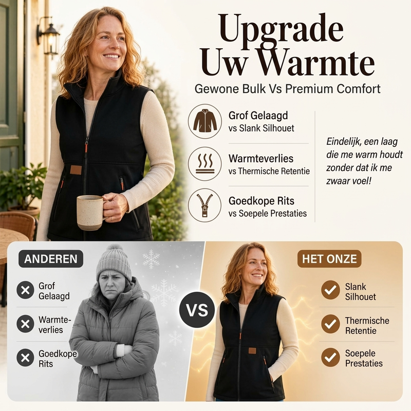 ❄️🧥 Thermisch wintervest voor dames met staande kraag ✨ Warm & lichtgewicht! 🎁