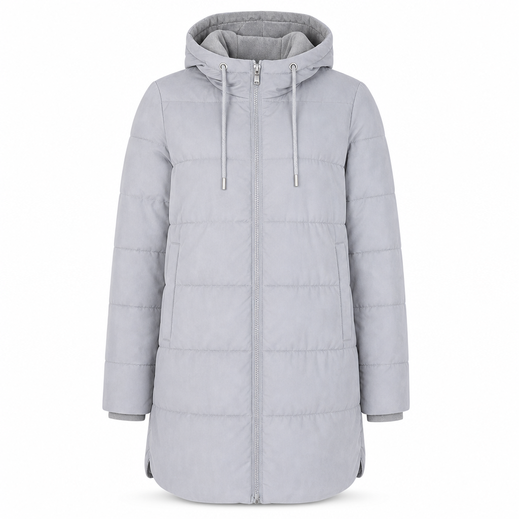 🔥Gratis verzending✈️Slim-fit lange gewatteerde jas met capuchon, effen kleur, met zakken voor de winter