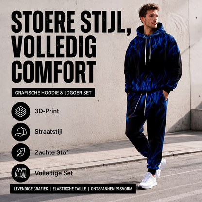 🔥Gratis verzending✈️Bedrukte hoodie en joggingbroek set voor heren